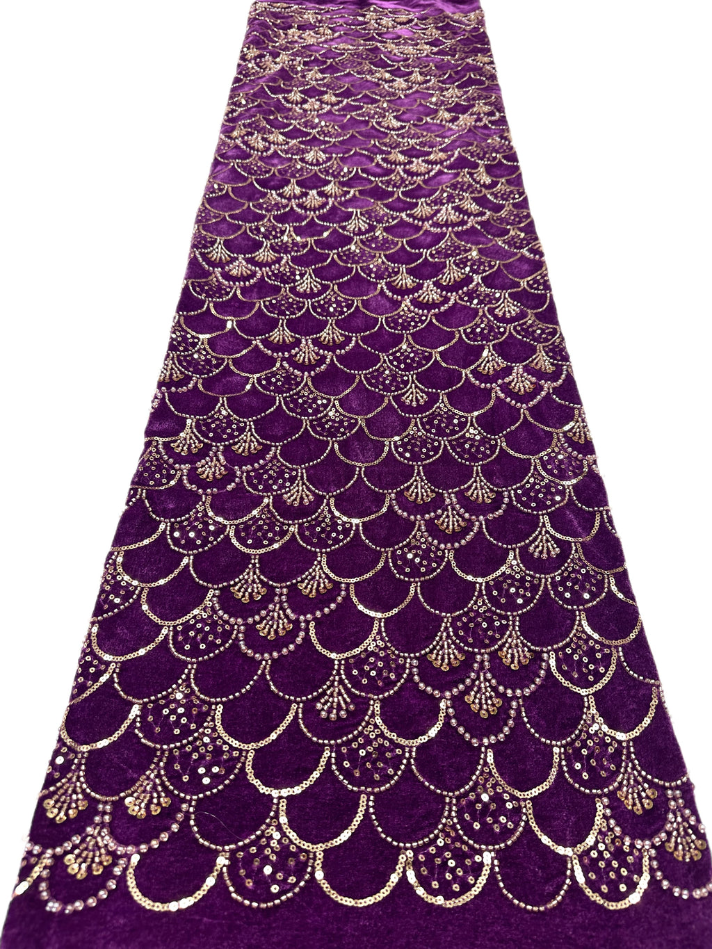 SBLS6588#	Sequined Beaded Geometric Lace Fabric Scalloped Edge Embroidered Lace Fabric for Wedding Dresses Bridal Gowns