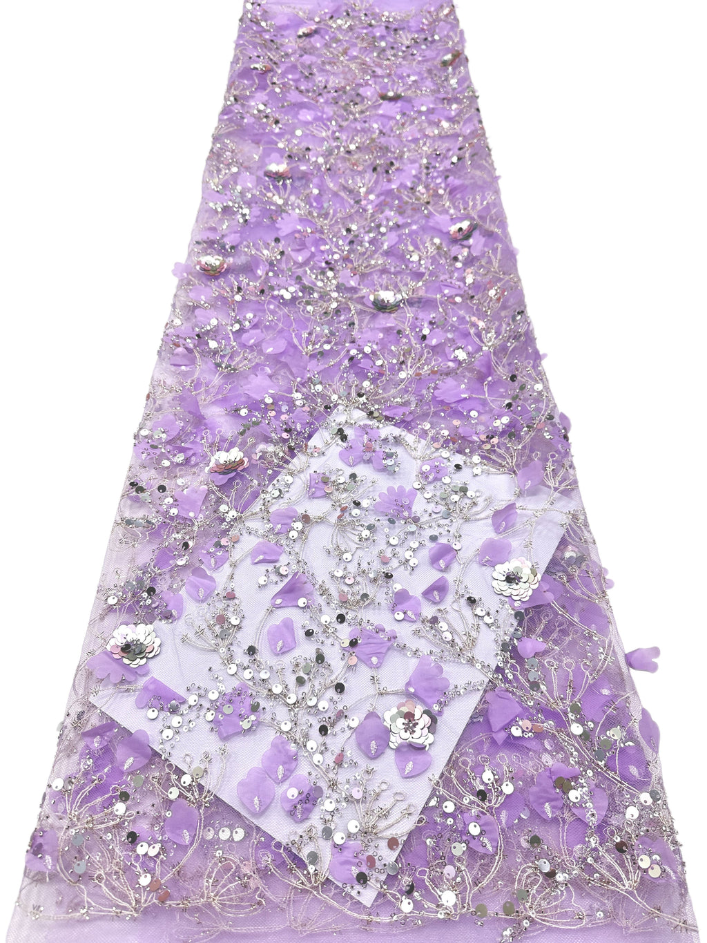 BLS6612#	Sequined Beaded Pearl Botanical Tulle Lace Fabric Embroidered Floral Allover Lace for Wedding Dresses Bridal Gowns