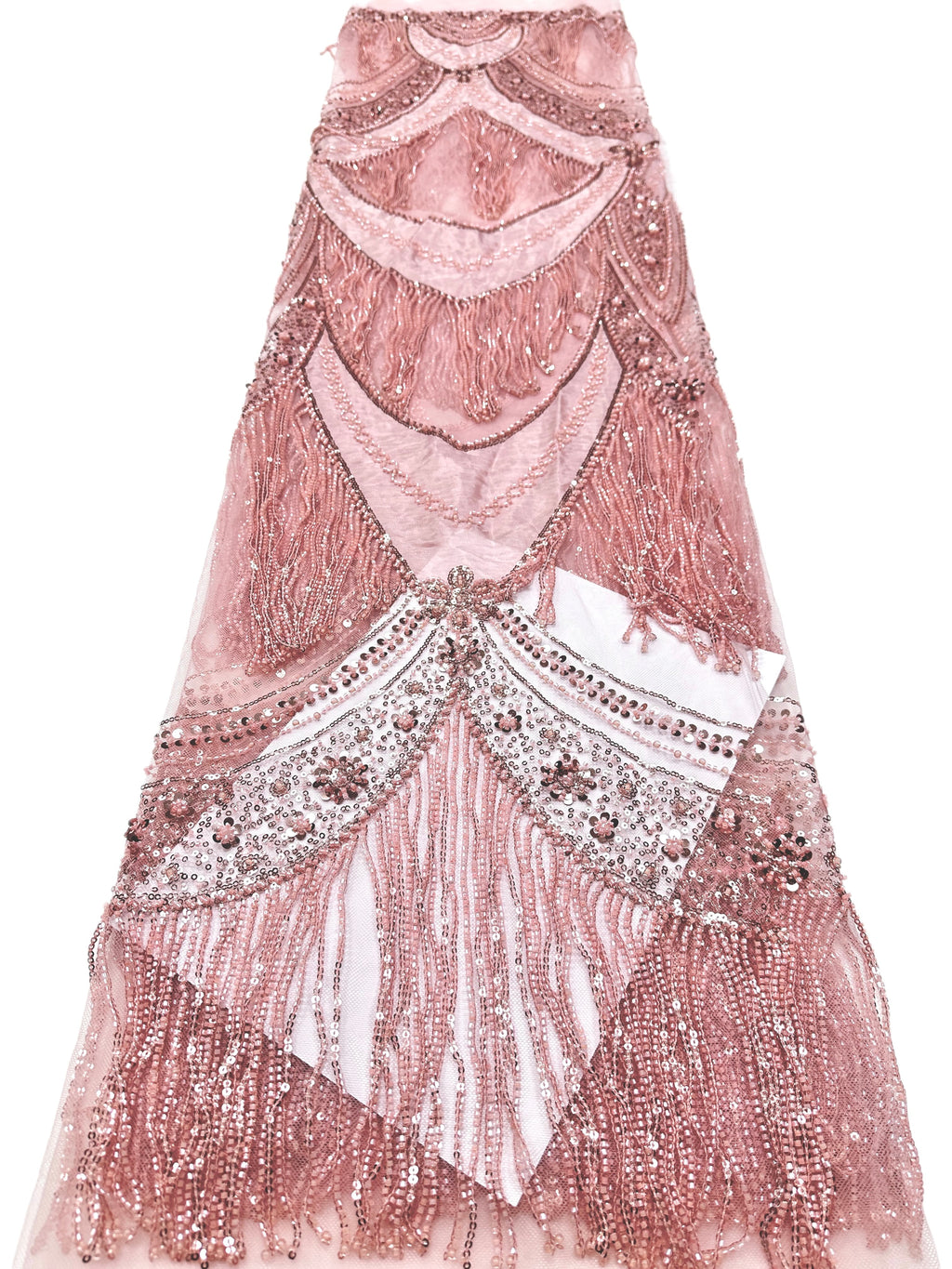 BLS6613#	Hand Beaded Fringe Tassel Lace Fabric  Geometric Sequin Embroidered Cut Panel Stretch Base  Wedding Party Gown Dress