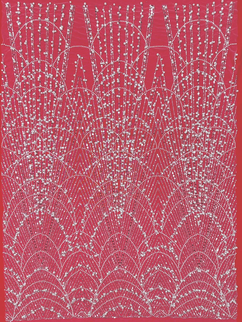 BLS6617#	Pearl Beaded Sequined Geometric Tulle Lace Fabric Embroidered Allover Lace Fabric for Wedding Dresses