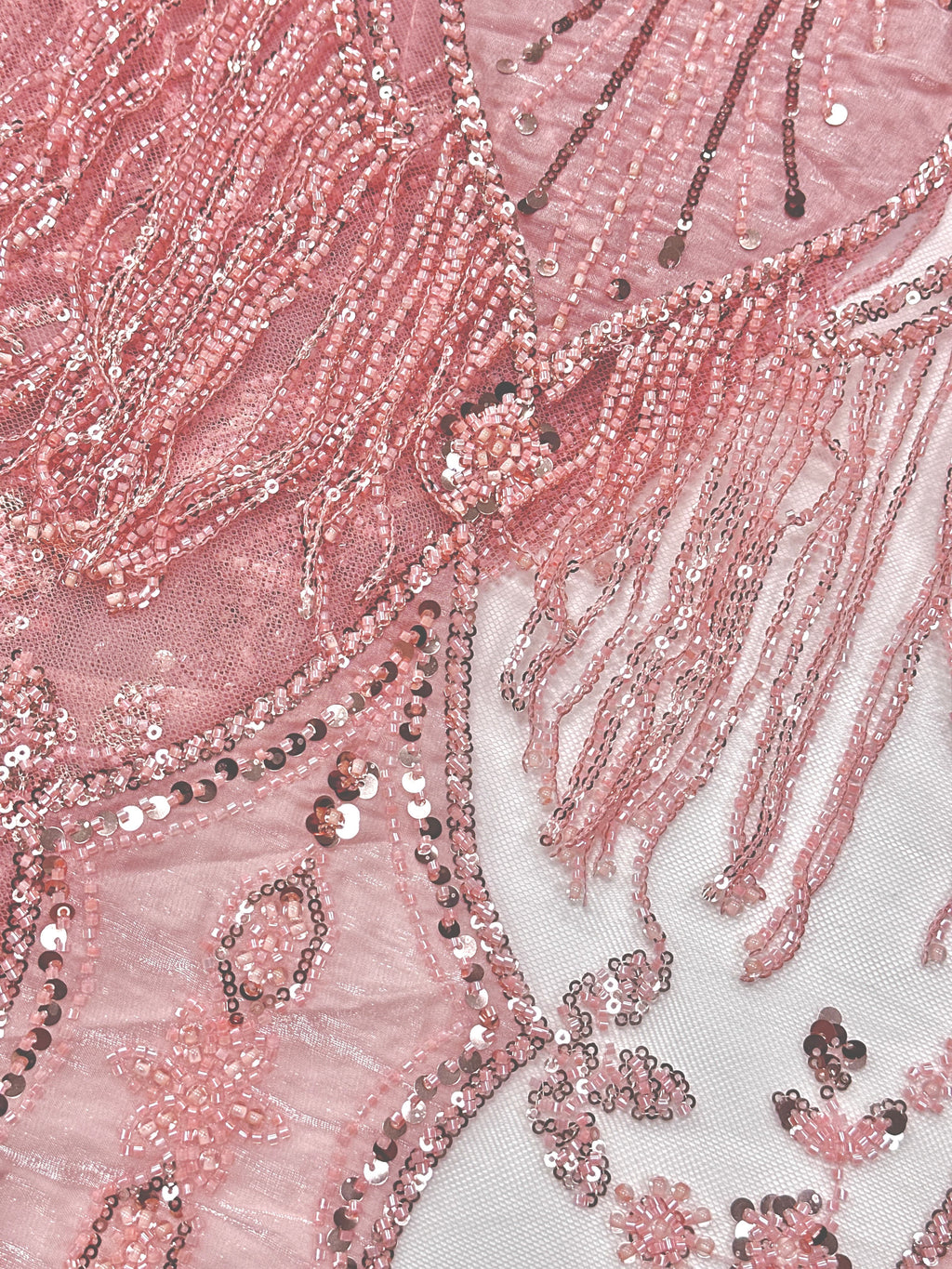 BLS6625#	Sequined Beaded Baroque Border Tulle Lace Fabric Embroidered Lace Fabric for Wedding Dresses Bridal Gowns