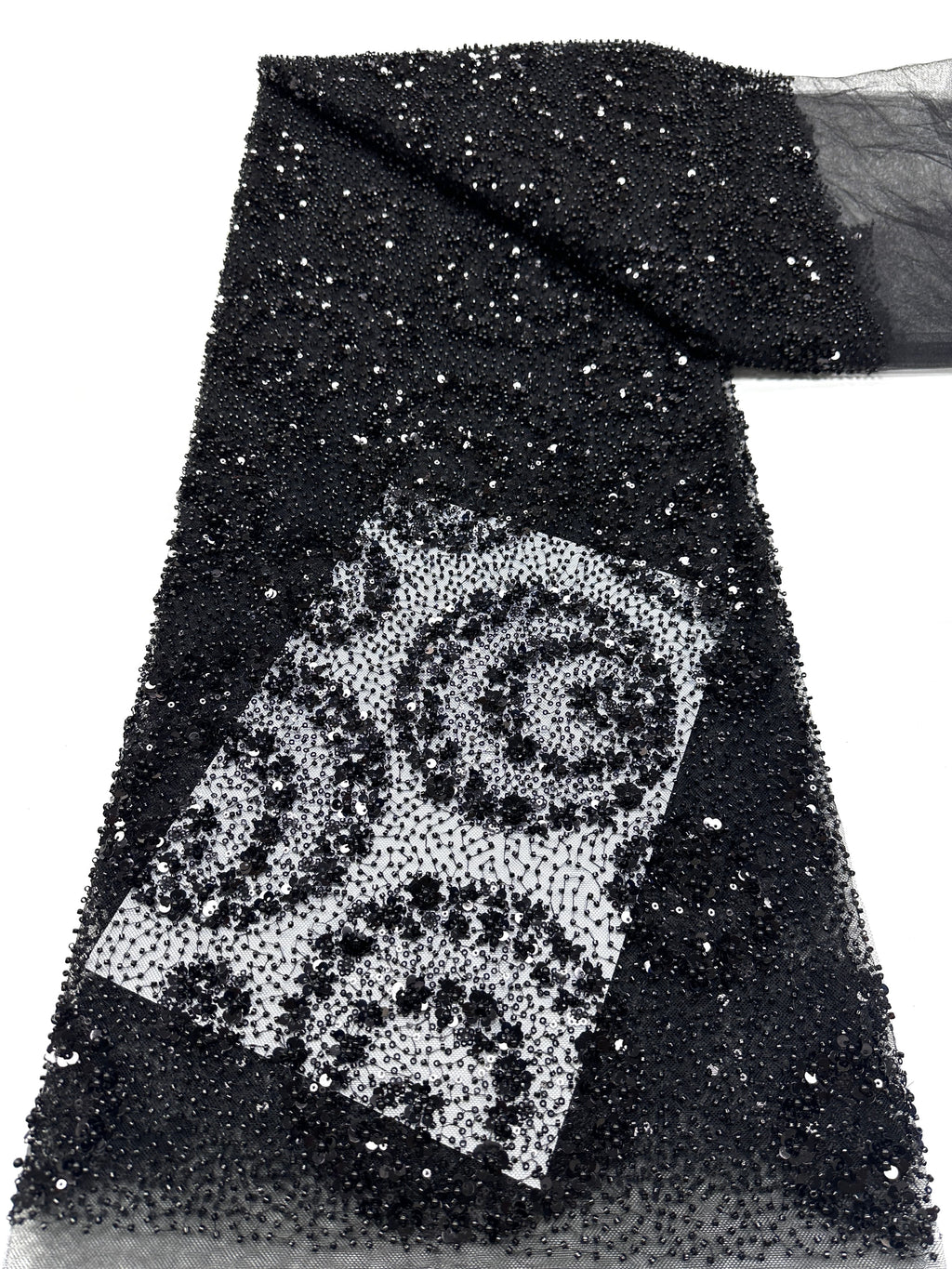 BLS6631#	Sequined Beaded Embroidered Floral Tulle Lace Fabric Allover Lace for Wedding Dresses Bridal Gowns