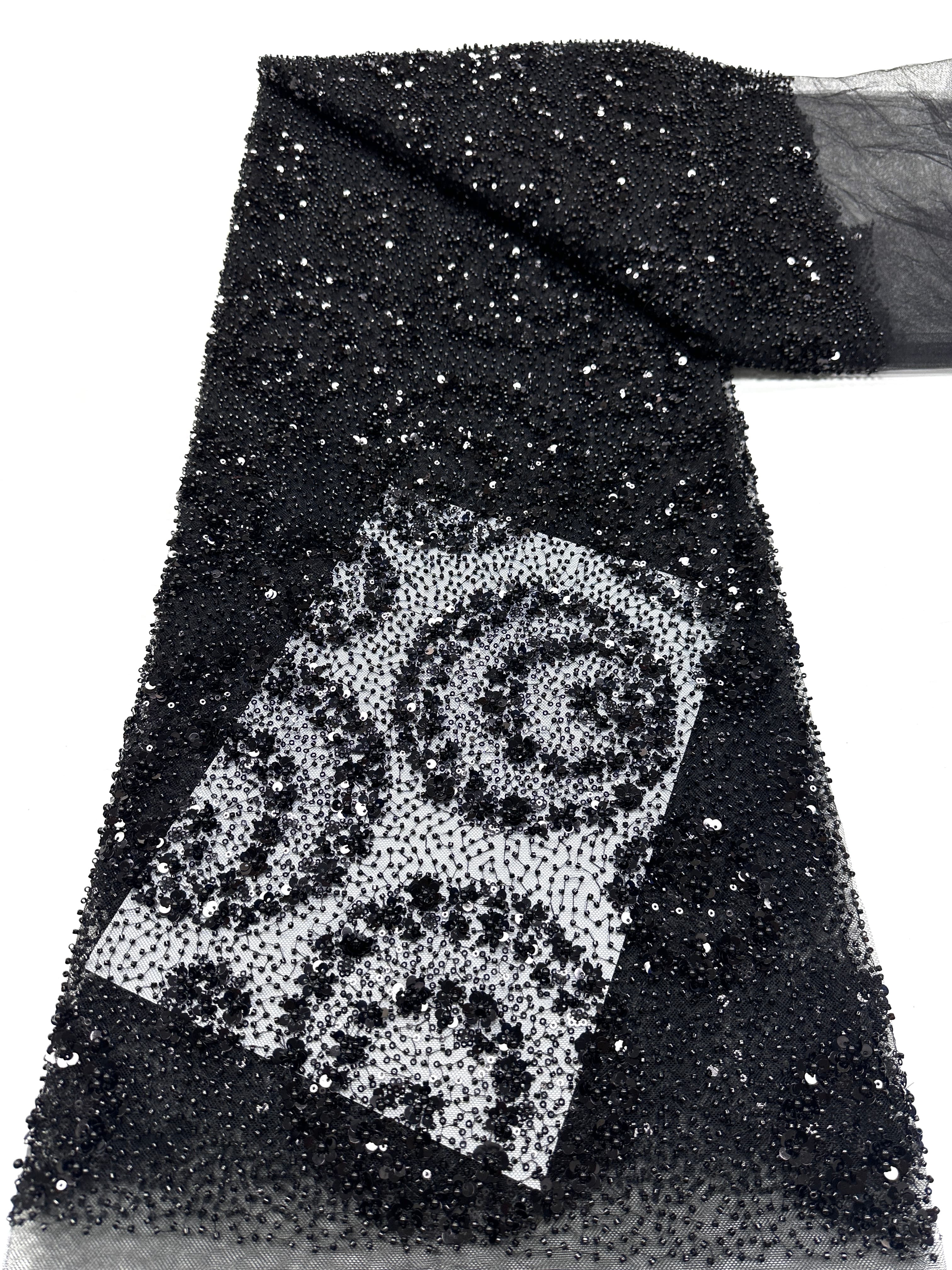 BLS6631#	Sequined Beaded Embroidered Floral Tulle Lace Fabric Allover Lace for Wedding Dresses Bridal Gowns