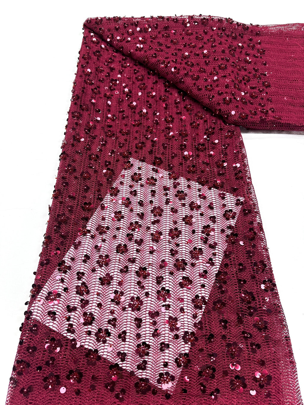 BLS6634#	High End Handmade Beaded Sequin Lace Fabric Gold Mesh Embroidery Lace For Wedding Bridal Evening Dress Apparel Fabric