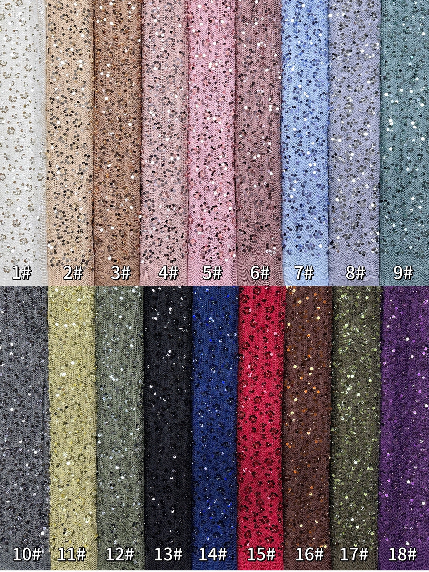 BLS6634#	High End Handmade Beaded Sequin Lace Fabric Gold Mesh Embroidery Lace For Wedding Bridal Evening Dress Apparel Fabric