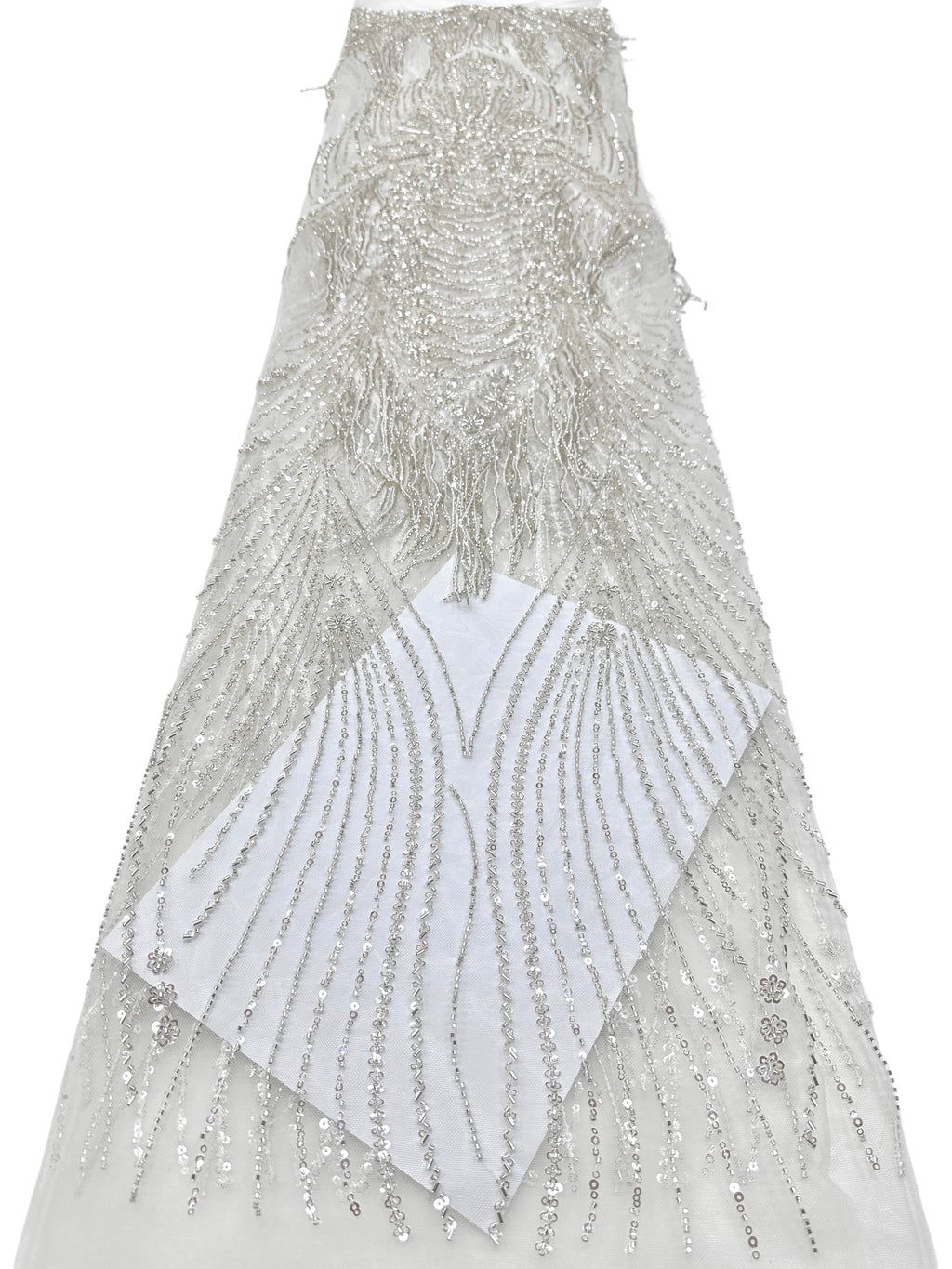 BLS6651#	Handmade Heavy Fringe Tassel Beaded Lace  Peacock Pattern Sequin Embroidery Net Fabric For Formal Party Dresses
